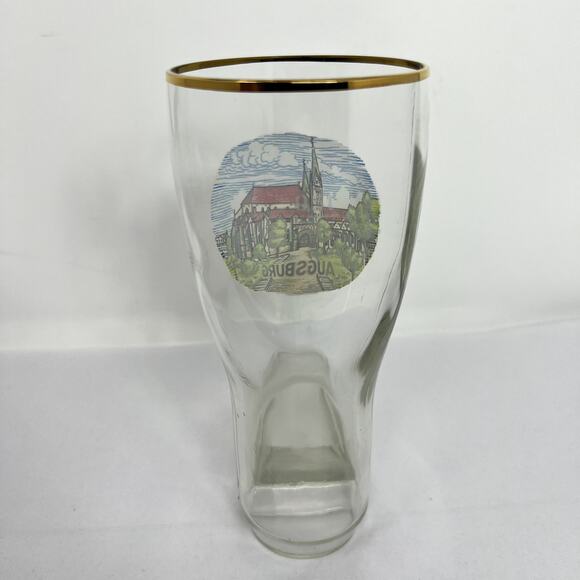 October Fest Liquor Beer Boot GLASS Cup Augsburg Pressed Clear Collect RARE VTG - Picture 11 of 12